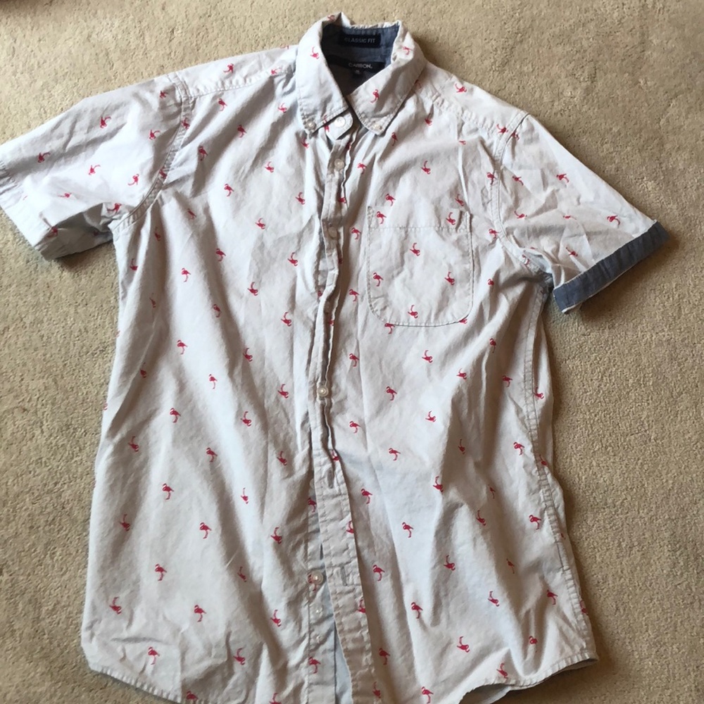Small print Flamingo woven shirt